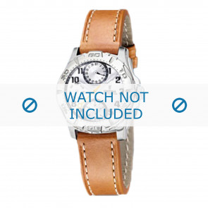 Festina watch strap F16244-D Leather Cognac + white stitching