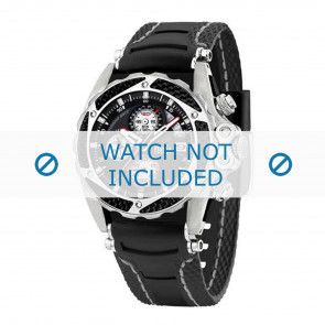 Festina watch strap F16272-2 Rubber / plastic Black 22mm + white stitching
