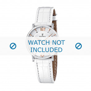 Watch strap Festina F16477-4 Croco leather White 16mm