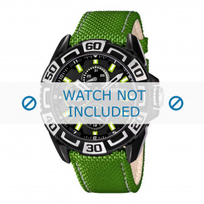 Festina watch strap F16584-3 Leather Green 24mm + white stitching