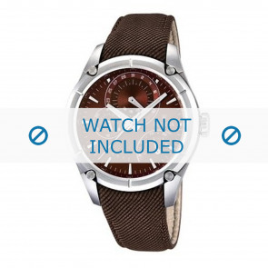Festina watch strap F16767-3 Leather Dark brown + brown stitching