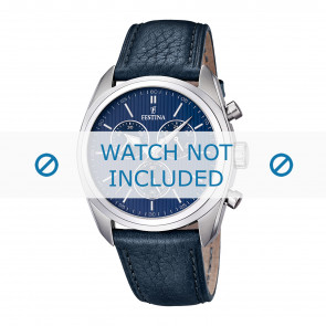 Watch strap Festina F16777-3 / F16779-3 Leather Blue 24mm