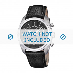 Watch strap Festina F16777-4 / F16779-4 Leather Black 24mm