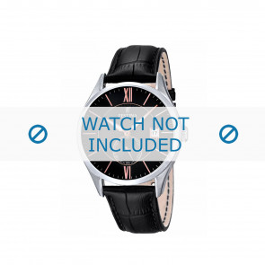 Festina watch strap F16872.1 / F16872.4 Leather Black + black stitching