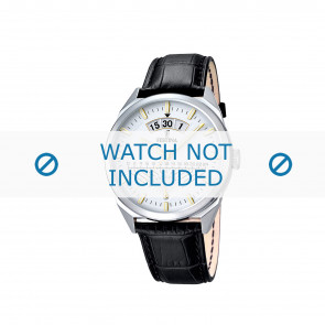Watch strap Festina F16873-2 Croco leather Black 22mm