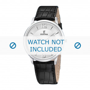 Watch strap Festina F6806-1 Croco leather Black 20mm