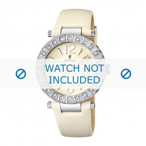 Watch strap Festina F16645-2 Leather Cream white 21mm