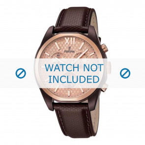 Watch strap Festina F16863-1 Leather Dark brown 21mm