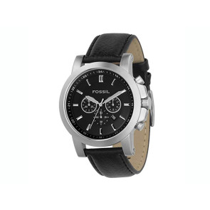 Watch strap Fossil FS4247 Leather Black 22mm