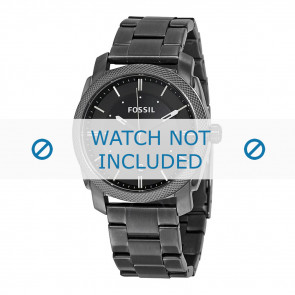Watch strap Fossil FS4774 / PDR2095 / PDR2092 Steel Anthracite grey 22mm
