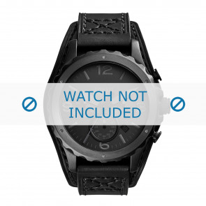 Watch strap Fossil JR1510 Leather Black 22mm
