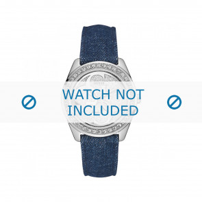 Guess watch strap W0627L1 Leather/Textiles Blue 21mm + blue stitching