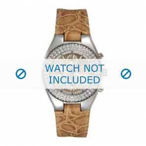 Guess watch strap 15059L9 Leather Beige 10mm + brown stitching