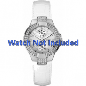 Guess watch strap W10566L1 / U10580L1 / W11607L1 Leather White 19mm 