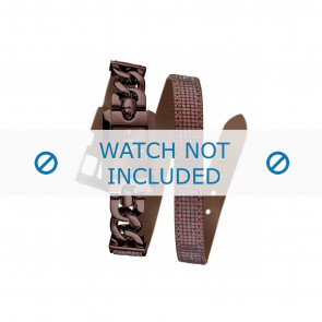 Guess watch strap W0053L4 Leather Bordeaux