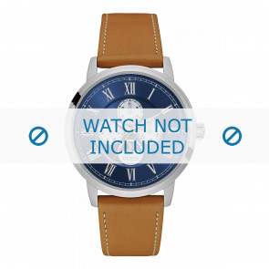 Guess watch strap W0870G4 Delancy Leather Light brown 22mm + white stitching