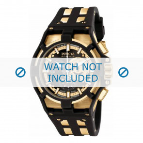 Invicta watch strap 0639.01 Rubber / plastic Black