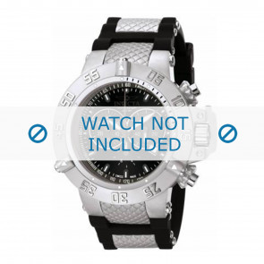 Invicta watch strap 1380 Rubber / plastic Black
