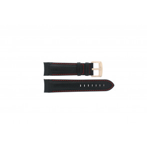 Jaguar watch strap J635/1 / J635/X Leather Black 24mm + red stitching