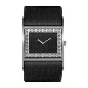 Watch strap Jacques Lemans 1-1488C Leather Black 40mm