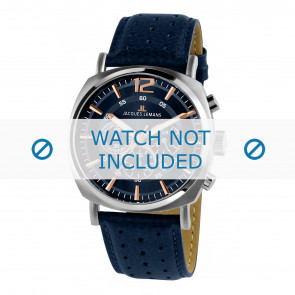 Jacques Lemans watch strap 1-1645I Leather Blue + blue stitching