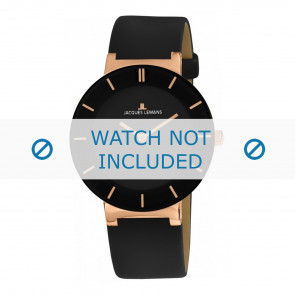 Jacques Lemans watch strap 1-1867C Leather Black