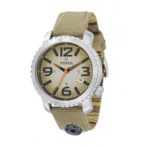 Watch strap Fossil JR1139 Textiles Beige
