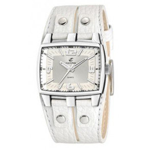 Calypso watch strap K5169-1 Leather White + white stitching