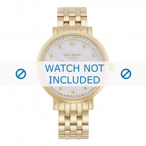 Watch strap Kate Spade New York 1YRU0821 Steel Gold Toned 16mm