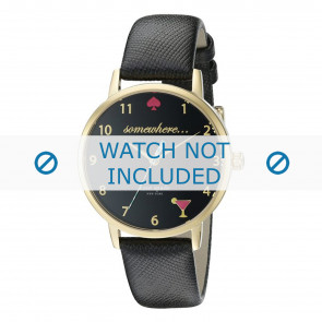 Watch strap Kate Spade New York KSW1039 Leather Black 16mm