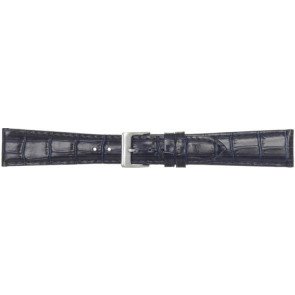 Watch strap Poletto 454.11.22 Leather Blue 22mm