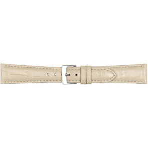 Watch strap Poletto 454.19.18 Leather Ivory 18mm