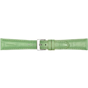 Watch strap Poletto 454.08.22 Leather Light green 22mm
