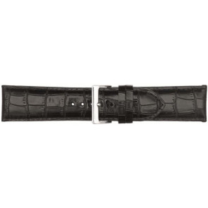 Watch strap Poletto 454S.00.24 Leather Black 24mm