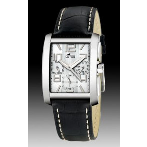 Watch strap Lotus 15387.1 Leather Black
