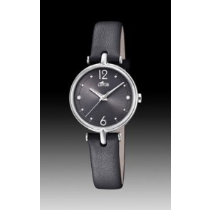 Watch strap Lotus 18458/2 Leather Black