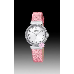 Watch strap Lotus 18625-1 Leather Pink 11mm