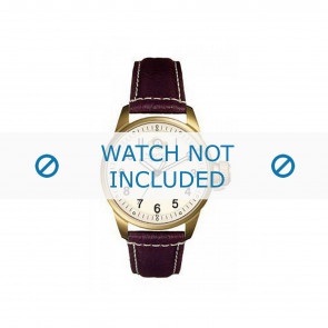 Nautica watch strap A09037 Leather Brown 22mm + white stitching