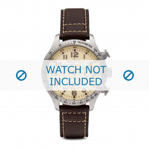 Nautica watch strap A15537G Leather Brown 22mm + white stitching