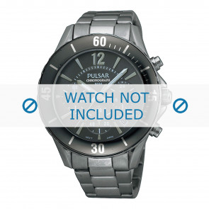 Pulsar watch strap PT3179X1 / VD53 X057 Metal Anthracite grey 22mm