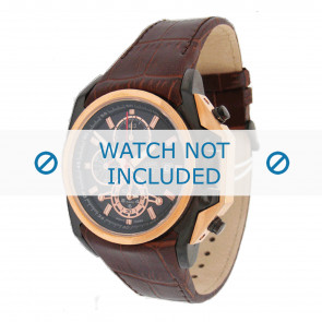 Pulsar watch strap YM62-X205-PF3844X1 Leather Brown + brown stitching