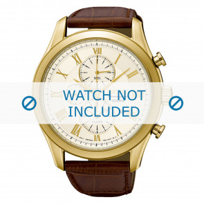 Watch strap Seiko 7T62-0LJ0 / SNAF72P1 / L0BB012K0 Croco leather Brown 22mm