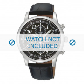 Watch strap Seiko 7T92-0LT0 / SNDC33P1 / 4LR1JE Croco leather Black 20mm