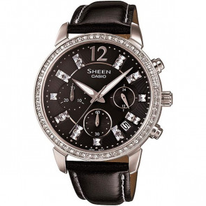 Casio watch strap 10413328 Leather Black 20mm 