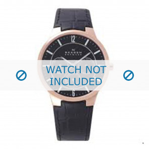 Watch strap Skagen 331XLRLB / 331XLRLBO Leather Black 19mm