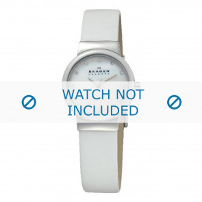 Watch strap Skagen 458SSLW Leather White 15mm