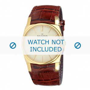 Watch strap Skagen 759LGL Croco leather Cognac 23mm