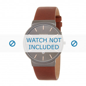 Watch strap Skagen SKW6202 Leather Brown 30mm