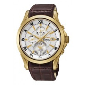 Watch strap Seiko 7T62-0JW0 / SNAF22P1 / 4A071KL Leather Brown 21mm