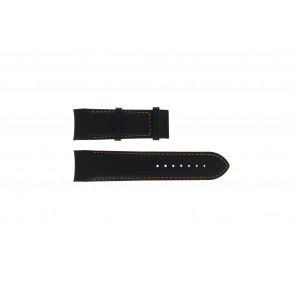 Tissot watch strap T035.614.A - T610028614 / T035.627 / T035.356 Leather Black 24mm + orange stitching